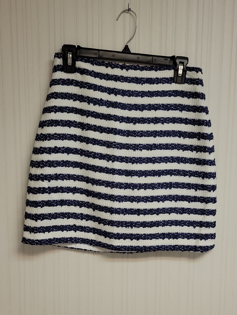 Ann Taylor Navy & White Striped A Line Skirt. 2P New Office Academia Business